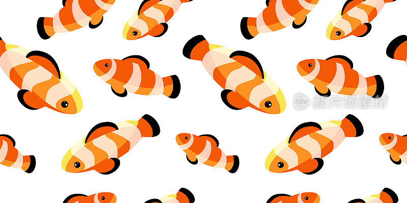 clown fish seamless pattern